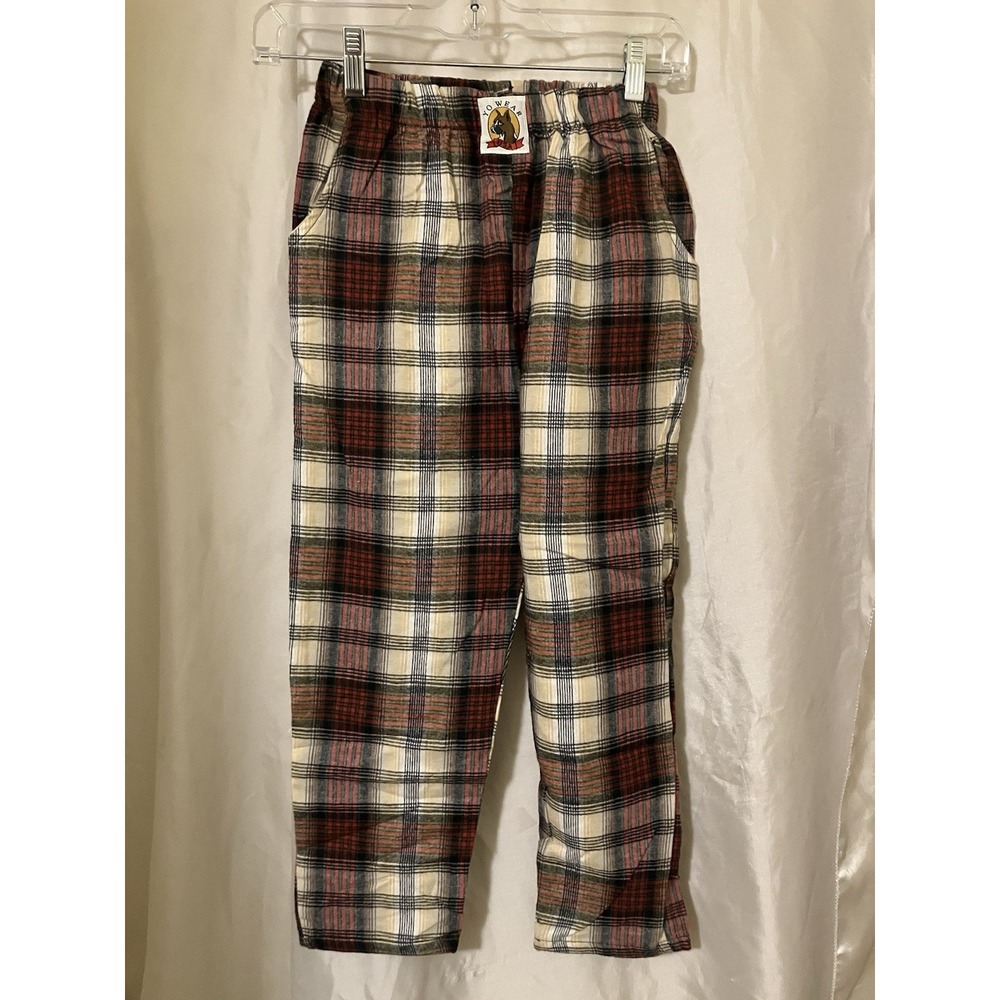 VTG Yo Wear Max Boxxer KIDS Pants S Red NOS 100% Cotton Flannel USA w/ Pockets